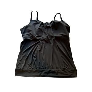 Land’s End Swim Takini Top Womens 18 Black Padded Beach Summer Resort Vacation